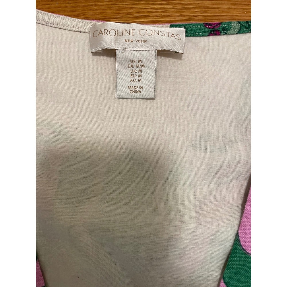 Caroline Constas 2 Piece Crop Top & Midi Skirt Set NWT Pink Green Medium - Picture 9 of 10
